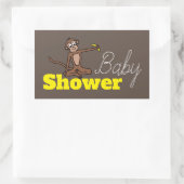 Cheeky Monkey, Baby shower Rechthoekige Sticker (Tas)