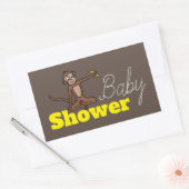 Cheeky Monkey, Baby shower Rechthoekige Sticker (Envelop)