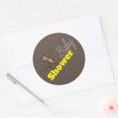 Cheeky Monkey, Baby shower Ronde Sticker (Envelop)