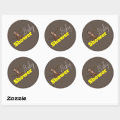 Cheeky Monkey, Baby shower Ronde Sticker (Vel)