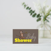 Cheeky Monkey, Baby shower Ticket Invitation Informatiekaartje (Staand voorkant)