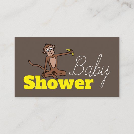 Cheeky Monkey, Baby shower Ticket Invitation Informatiekaartje (Voorkant)