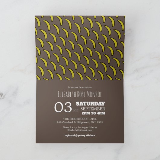 Cheeky Monkey, Baby shower uitnodiging (Binnen)