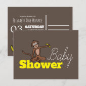 Cheeky Monkey, Baby shower uitnodiging (Voorkant / Achterkant)