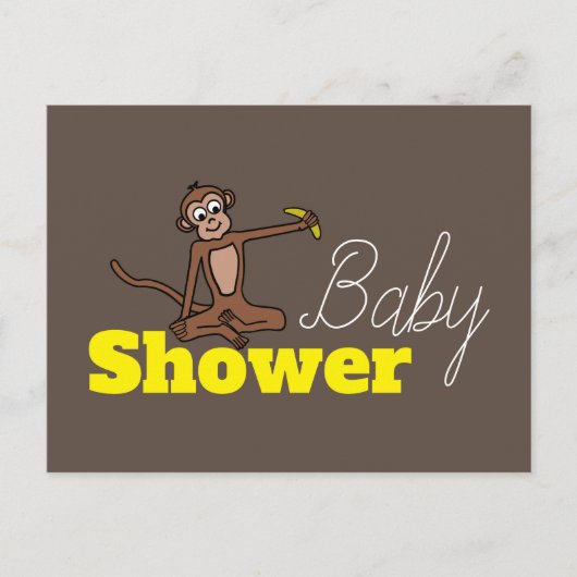 Cheeky Monkey, Baby shower uitnodiging (Voorkant)