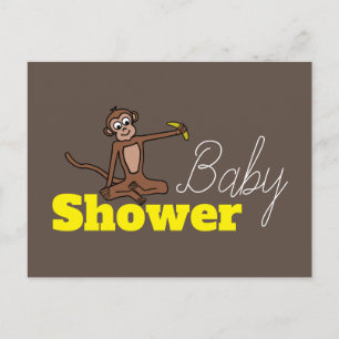 Cheeky Monkey, Baby shower uitnodiging Briefkaart
