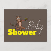 Cheeky Monkey, Baby shower uitnodiging Briefkaart (Voorkant)