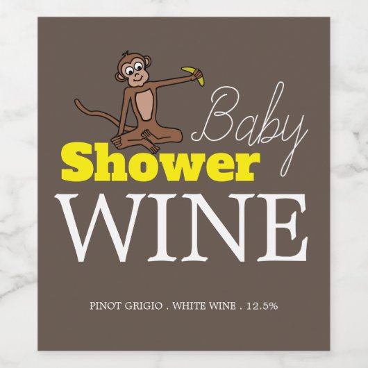 Cheeky Monkey, Baby shower Wijn Etiket (Enkel label)