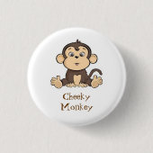 Cheeky Monkey badge Ronde Button 3,2 Cm (Voorkant)