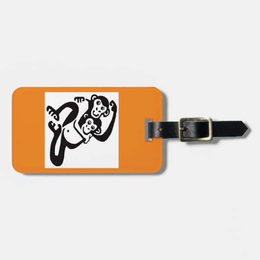 Cheeky monkey - BONOBO - Chimpansee - Sinaasappel Bagagelabel (Voorkant horizontaal)