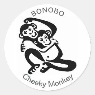 Cheeky Monkey - BONOBO - Wildlife Africa Ronde Sticker