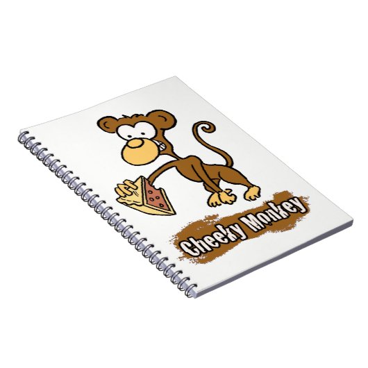 Cheeky Monkey Cartoon Design Notitieboek (Rechterzijde)