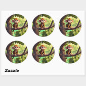 Cheeky Monkey Charm Ronde Sticker (Vel)