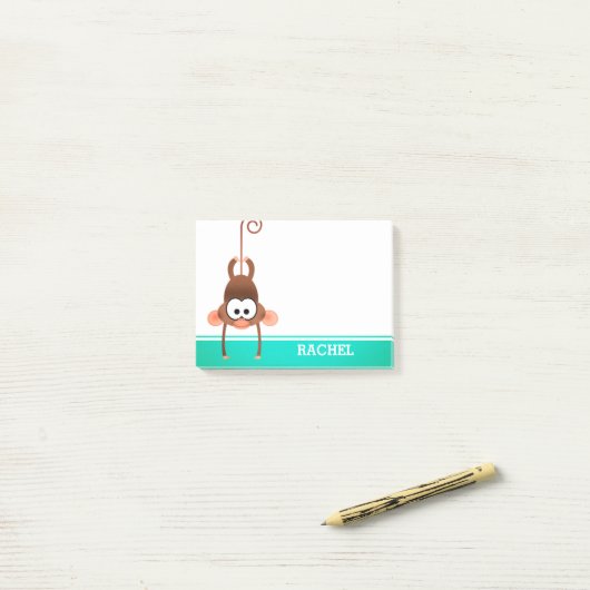 Cheeky Monkey gepersonaliseerd Post-it® Notes (Op bureau)
