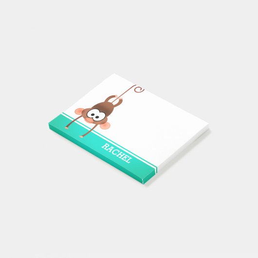 Cheeky Monkey gepersonaliseerd Post-it® Notes (Schuin)