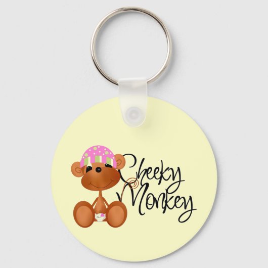 Cheeky Monkey - Girl Tshirts en Gifts Sleutelhanger (Voorkant)