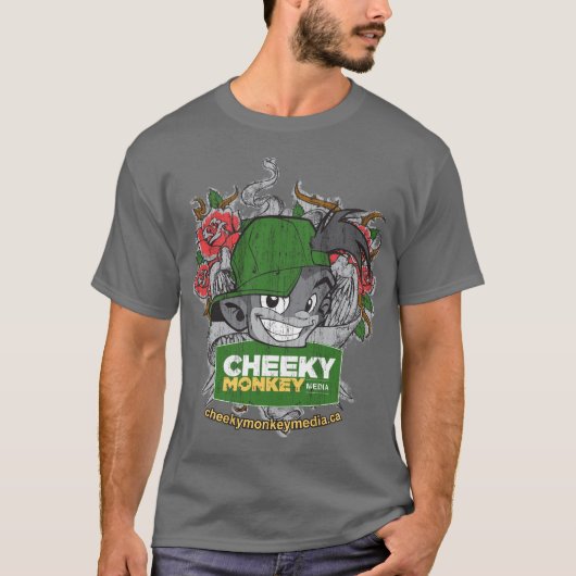 Cheeky Monkey - Grijs T-shirt (Voorkant)