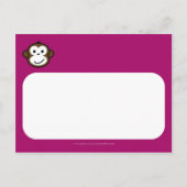 Cheeky Monkey Invitation 2 [paarse] Uitnodiging Briefkaart (Achterkant)