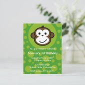 Cheeky Monkey Invitation [limoen] Uitnodiging Briefkaart (Staand voorkant)