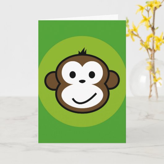 Cheeky Monkey Kaart (Gele Bloem)