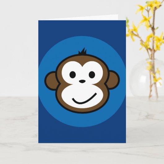 Cheeky Monkey Kaart (Gele Bloem)