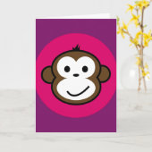Cheeky Monkey Kaart (Gele Bloem)