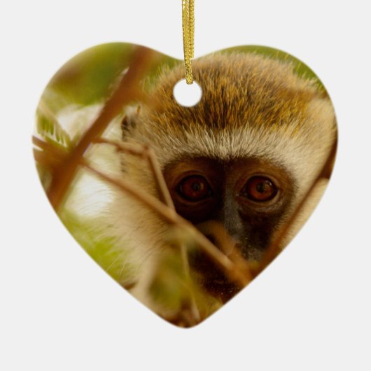 Cheeky Monkey. Keramisch Ornament (Voorkant)