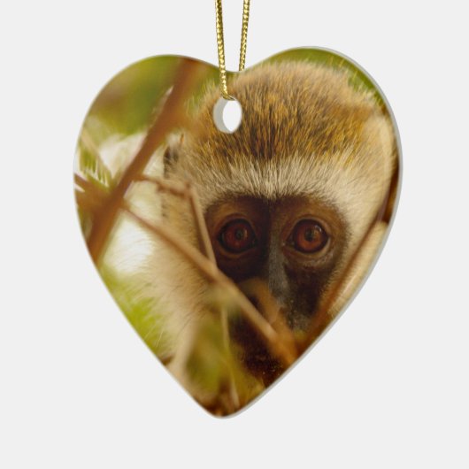 Cheeky Monkey. Keramisch Ornament (Links)