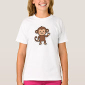 Cheeky Monkey Kids T-Shirt – Fun Jungle Animal Des (Voorkant)