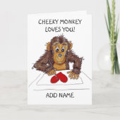 Cheeky Monkey Love Card Kaart (Voorkant)