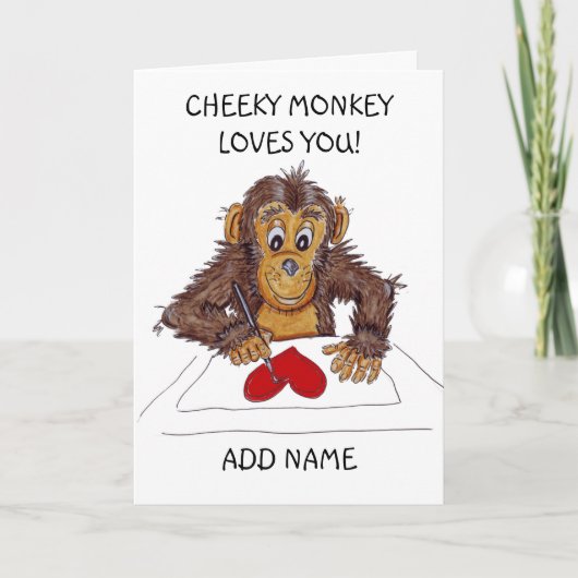 Cheeky Monkey Love Card Kaart (Voorkant)