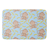 Cheeky Monkey met Banana Blue Bath Mat (Voorkant)