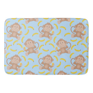 Cheeky Monkey met Banana Blue Bath Mat