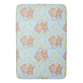 Cheeky Monkey met Banana Blue Bath Mat (Voorkant Verticaal)