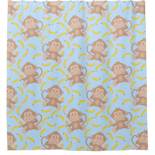 Cheeky Monkey met Banana Douchegordijn (Voorkant)
