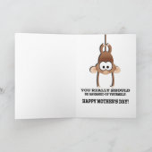 Cheeky Monkey-Moederdag Kaart (Binnen)