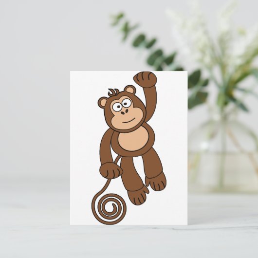 Cheeky Monkey-ontwerp Briefkaart (Staand voorkant)
