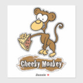 Cheeky Monkey-ontwerp Sticker (Vel)