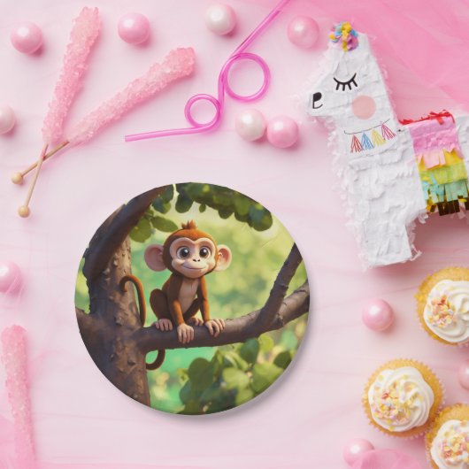 "Cheeky Monkey Party Borden" Papieren Bordje (Feest)