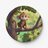 "Cheeky Monkey Party Borden" Papieren Bordje (Voorkant)