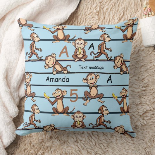 Cheeky Monkey Pattern Kussen (Deken)