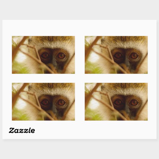 Cheeky Monkey. Rechthoekige Sticker (Vel)