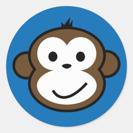 Cheeky Monkey Ronde Sticker (Voorkant)