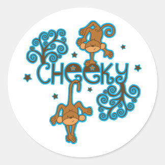 Cheeky Monkey Ronde Sticker