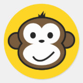 Cheeky Monkey Ronde Sticker (Voorkant)