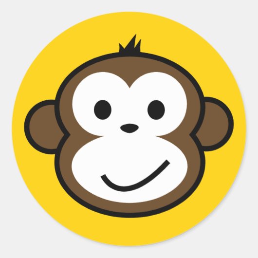 Cheeky Monkey Ronde Sticker (Voorkant)