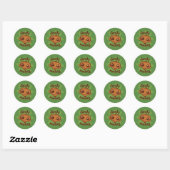 Cheeky Monkey Schattigee Cartoon Primate Tekening Ronde Sticker (Vel)