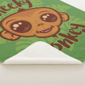 Cheeky Monkey Schattigee Cartoon Primate Tekening Sherpa Deken (3/4)