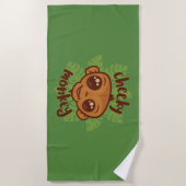 Cheeky Monkey Schattigee Cartoon Primate Tekening Strandlaken (Voorkant)