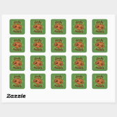 Cheeky Monkey Schattigee Cartoon Primate Tekening Vierkante Sticker (Vel)